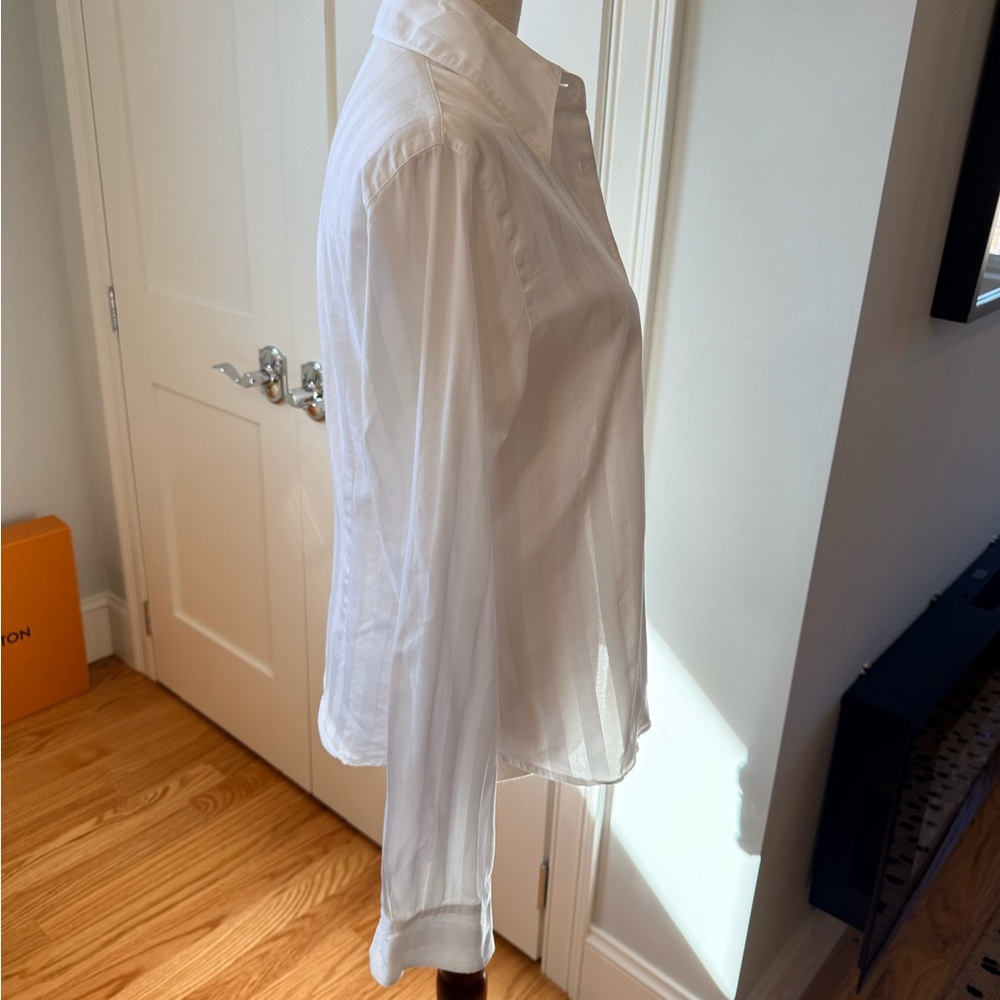 Anne Fontaine White Fitted Button-Down Shirt - Picture 10 of 13